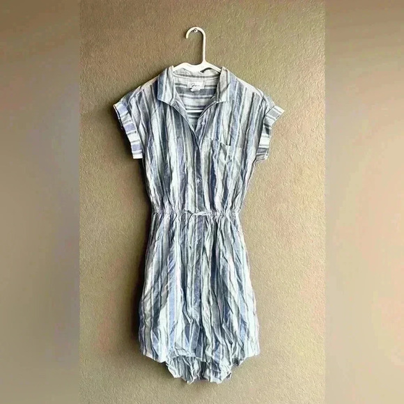 Japna Brand Shirt Dress Size XS Button Up Elastic Stretch Waist - Picture 2 of 8